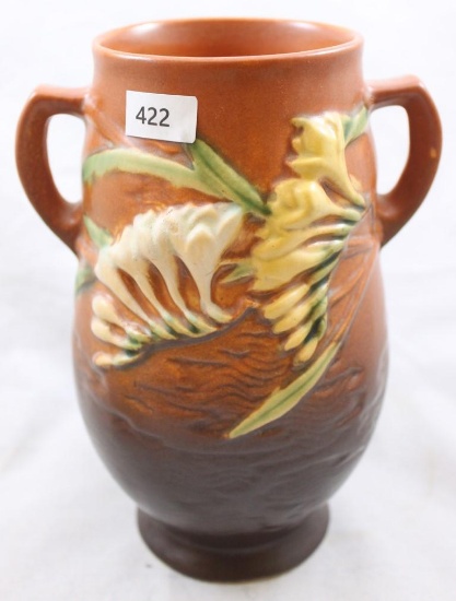 Roseville Freesia 120-7" vase, Tangerine