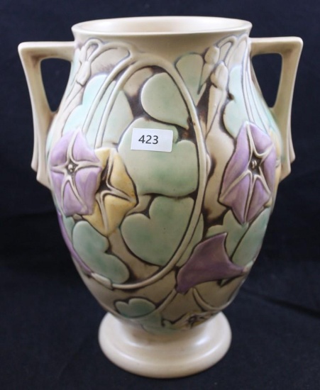 Roseville Morning Glory 729-9" vase, white