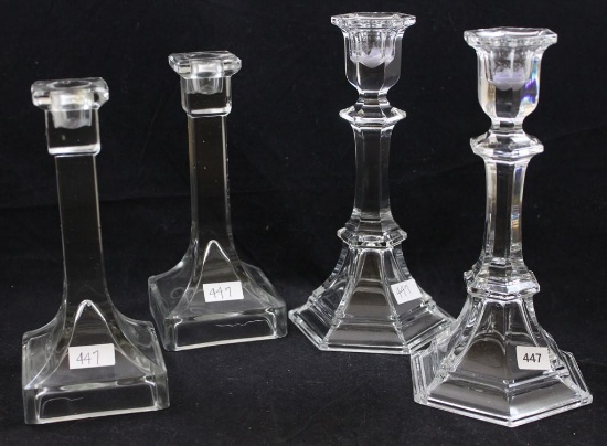 (2) Pair of Crystal candlesticks