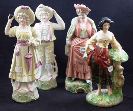 Assortment of (4) porcelain figurines
