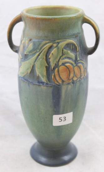 Roseville Baneda 588-6" vase, green (small hairline crack on handle)