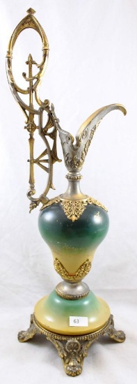 Ornate 17"h Victorian metal decorative ewer candleholder