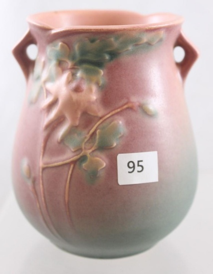 Roseville Columbine 12-4" vase, pink