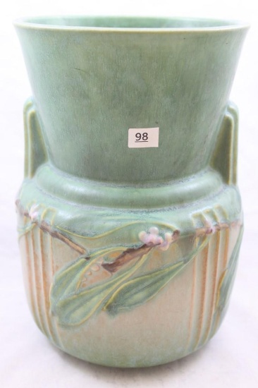 Roseville Laurel 675-8" vase, green