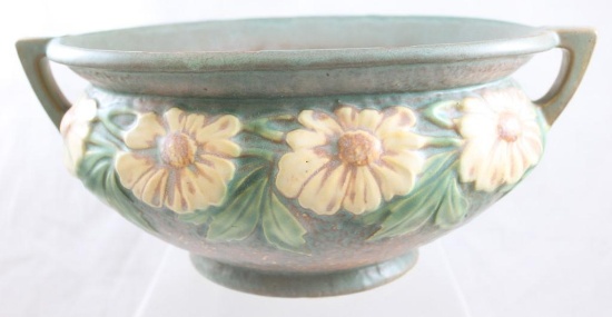 Roseville Dahlrose 180-11" console bowl (repaired base chip and paint glaze skips on top rim)
