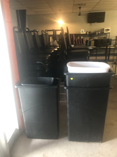 (5) Trash can receptacles, incl. 3 commercial