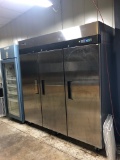 Migali C-3R-HC large upright refrigerator, stainless, 3 doors, digital ther