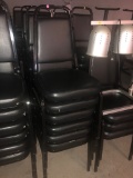 (12) dining chairs: black, padded seats, padded backs - estimated 90%+ are