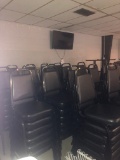 (12) dining chairs: black, padded seats, padded backs - estimated 90%+ are