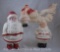 (4) Vintage Paper mache Santas