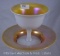 Steuben Aurene white calcite sherbet compote with underplate dish