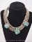 Native American Silver necklace with 3 large turquoise stones