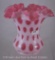 Fenton Cranberry opalescent Coin Dot 6.25