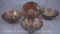 (4) Carnival Glass Little Flowers berry bowls, 5.25