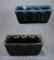 (2) Hull F12 planters, green and blue