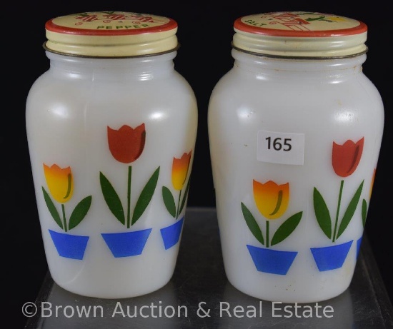 Fire King Tulip salt and pepper set