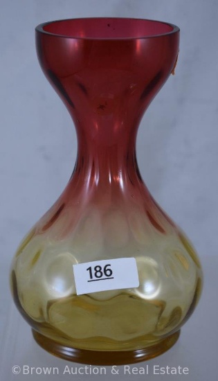 Amberina Glass 5.5"h corset-shaped vase