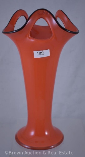 Czech Glass 10" orange vase