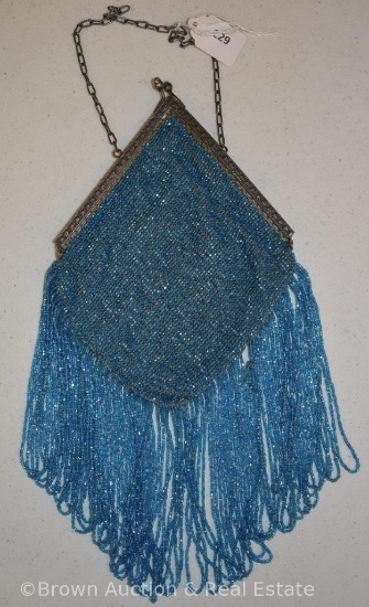 Vintage beaded purse, blue