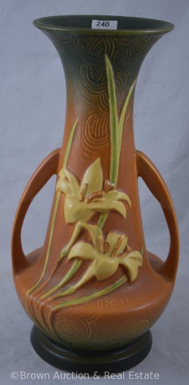 Roseville Zepher Lily 140-12" vase, brown