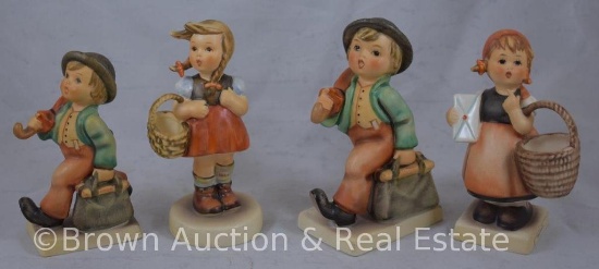 (4) Hummel figurines: 4"-4.5" tall, 60's and 70's marks