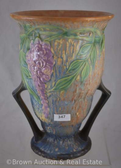 Roseville Wisteria 638-9" vase, tan
