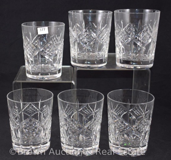 (6) Waterford Crystal large sized tumblers, 4.5"