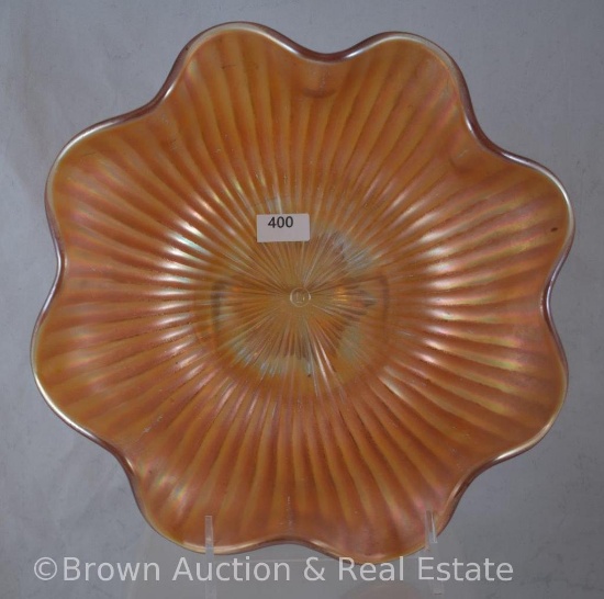Northwood Carnival Glass 9.5"d bowl with Rays, marigold