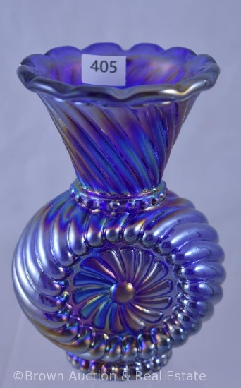 Imperial Carnival Glass 5"h cobalt vase