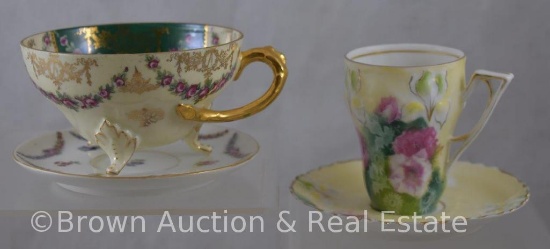 (2) Cup and saucer sets - RSP and Prov Saxe