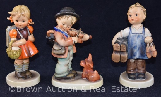 (3) Hummel figurines, 5" tall, 60's marks