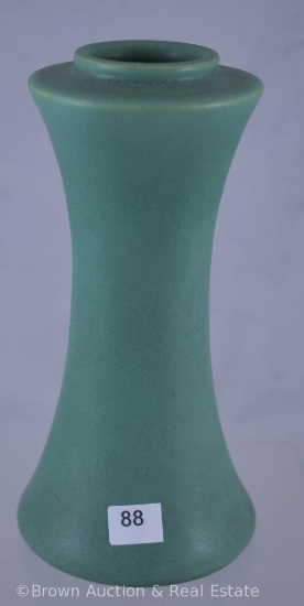 Mrkd. Teco 7"h matte green vase
