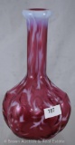 Fenton Cranberry opalescent Daisy and Fern 7