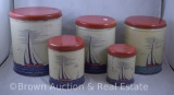 Vintage 4 pc. Sailboats tin litho canister set