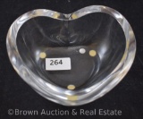 Orrefors Sweden heart-shaped glass bowl, 4.25