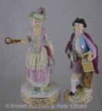 (2) Meissen figurines: No. 94 Lady with hand mirror, 6