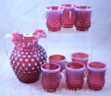 Fenton Cranberry opalescent Hobnail 5.5