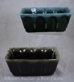 (2) Hull F12 planters, green and blue