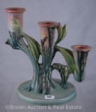 Roseville Moss 1108 candleholder, pink/green