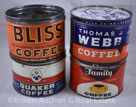 (4) One pound coffee cans