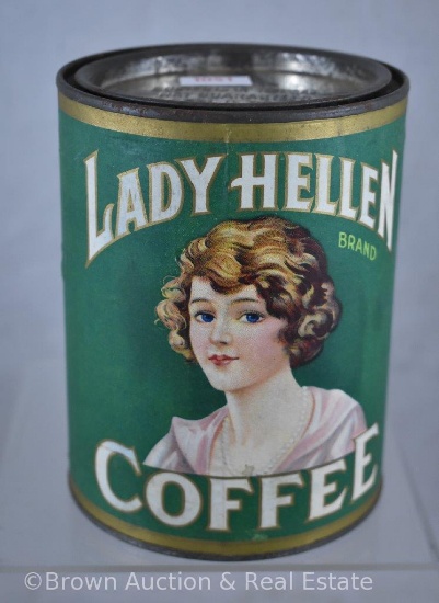 "Lady Helen Brand Coffee" 16 oz. can (paper label in good condition!)