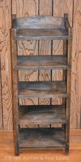 Primitive 5-tier book shelf **BROWN AUCTION WILL NOT SHIP THIS ITEM. BUYER HAS UNTIL JANUARY 25TH TO