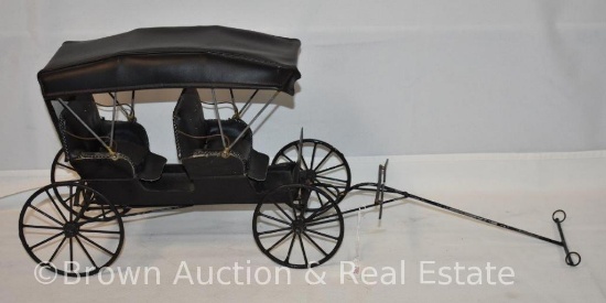 Horse-drawn 2-seater black buggy (buggy meas. 14"l)