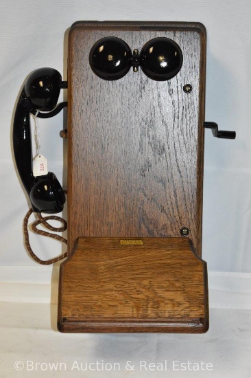Oak Kellogg wall hanging telephone