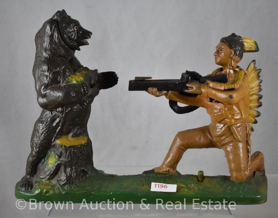 Indian shooting bear mechanical bank (reproduction)