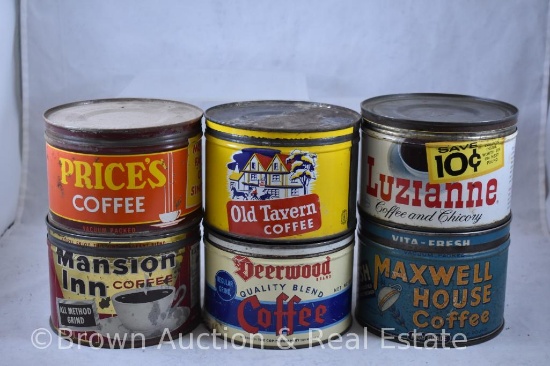 (6) Coffee cans, 1 lb.