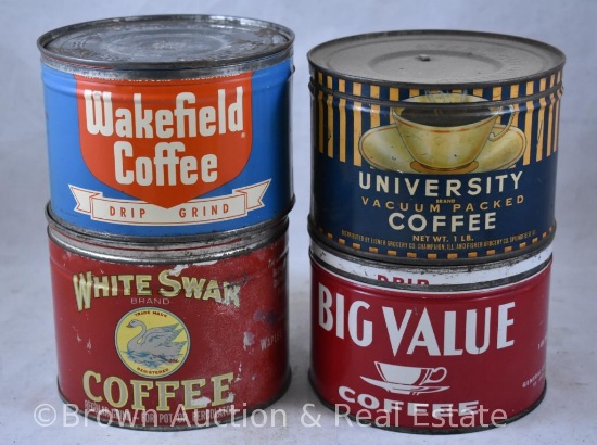 (4) Coffee cans, 1 lb.