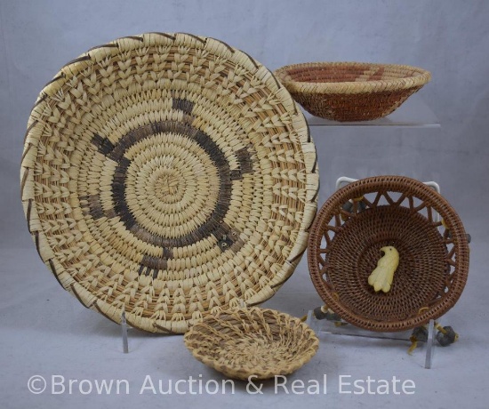 (4) Native American baskets ranging from 4" to 9.5"d