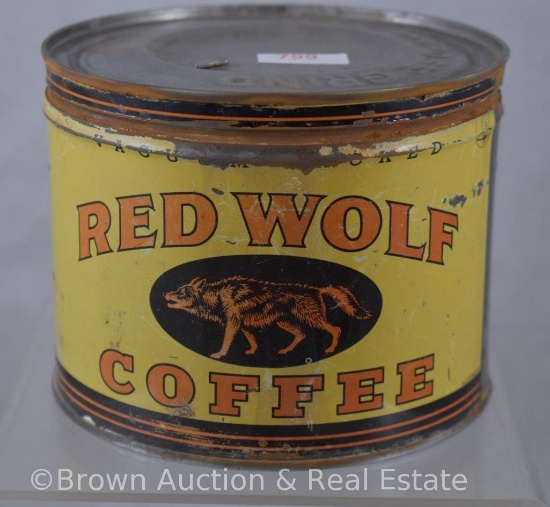 Red Wolf one pound coffee can