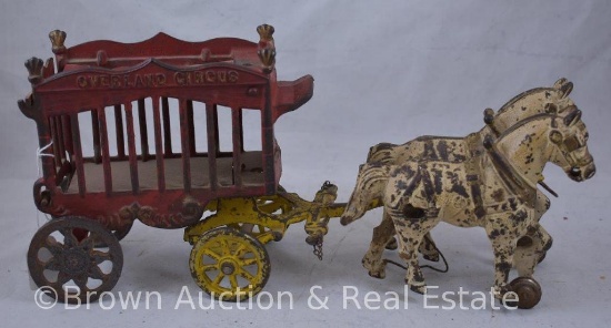 Horse-drawn Cast Iron "Overland Circus" wagon